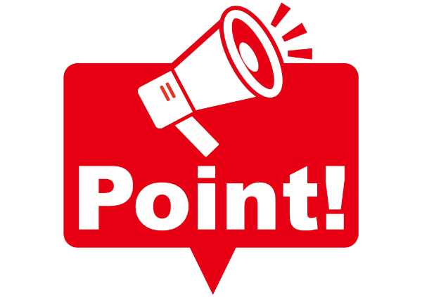 pointの文字とメガホン