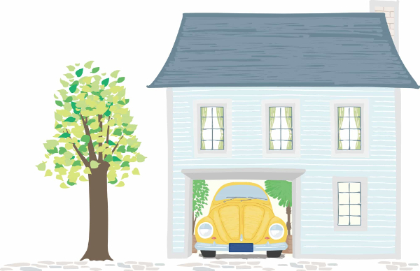 ガレージハウスのイラスト